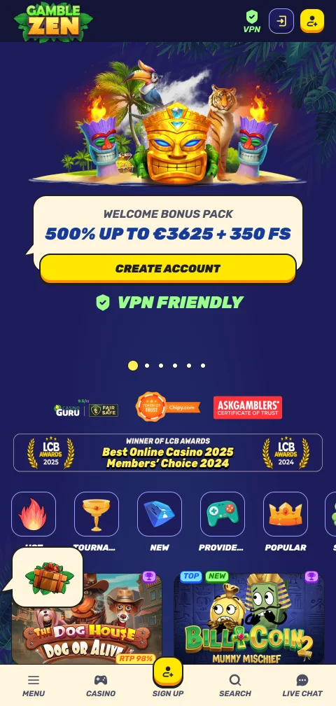 Experiencia móvil de Gamblezen Casino en dispositivos Android e iPhone