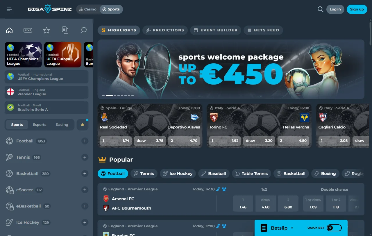 Bonos bienvenida promociones Gigaspinz Casino España