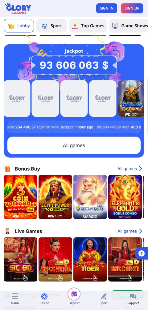 Métodos depósitos retiros Glory Casino España seguros