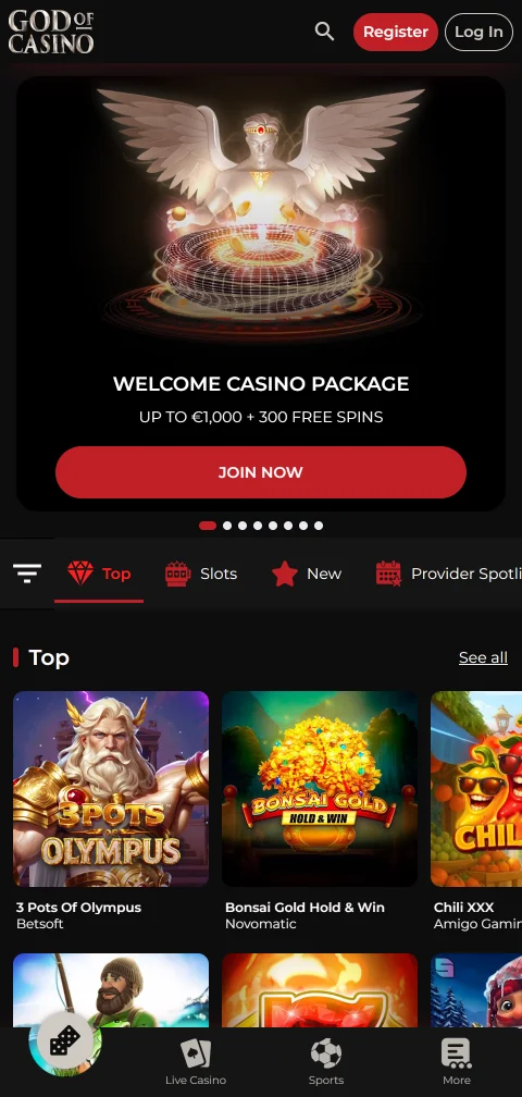 Métodos pago y retiros God of Casino España móvil