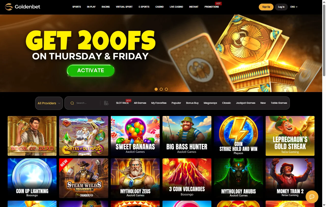 Bonificaciones y promociones de GoldenBet casino España con bono de bienvenida y ofertas especiales