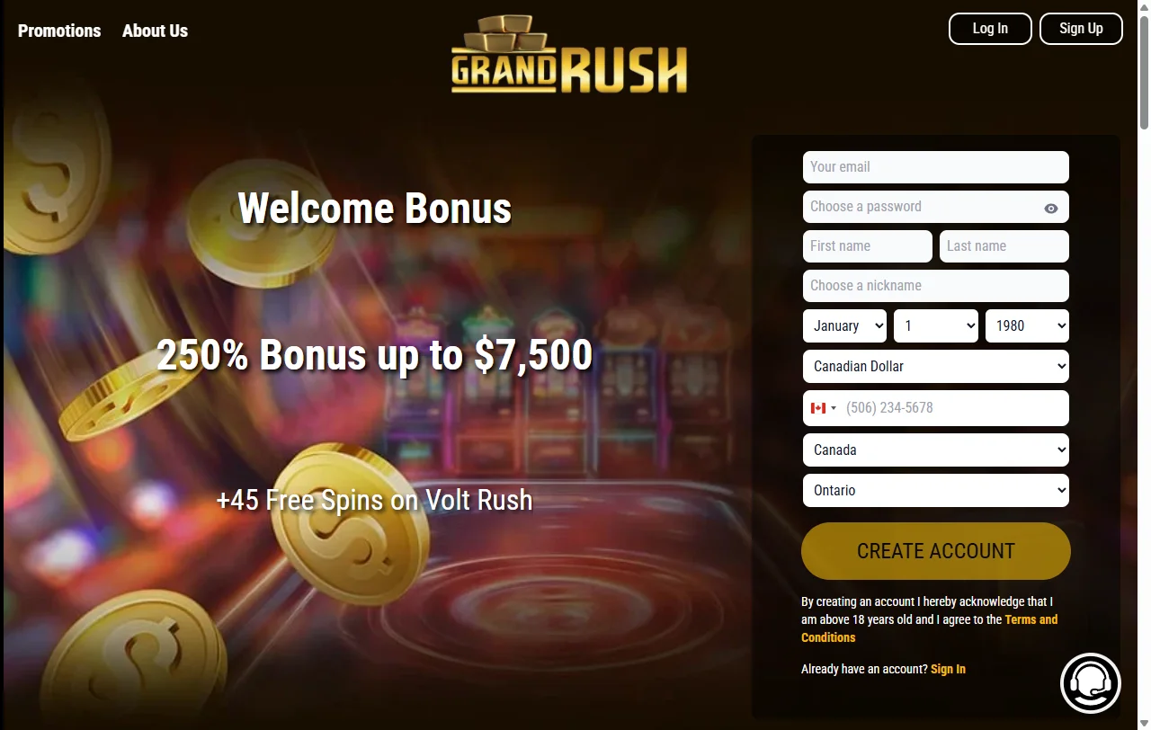 Grand Rush Casino análisis completo para jugadores de España