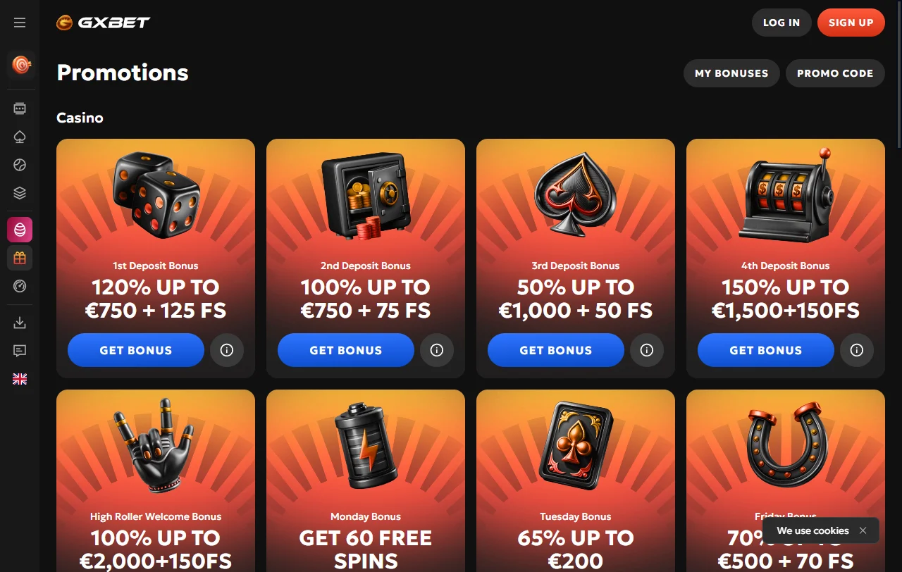 Bonificación bienvenida y promociones especiales ofrecidas en GXbet casino España