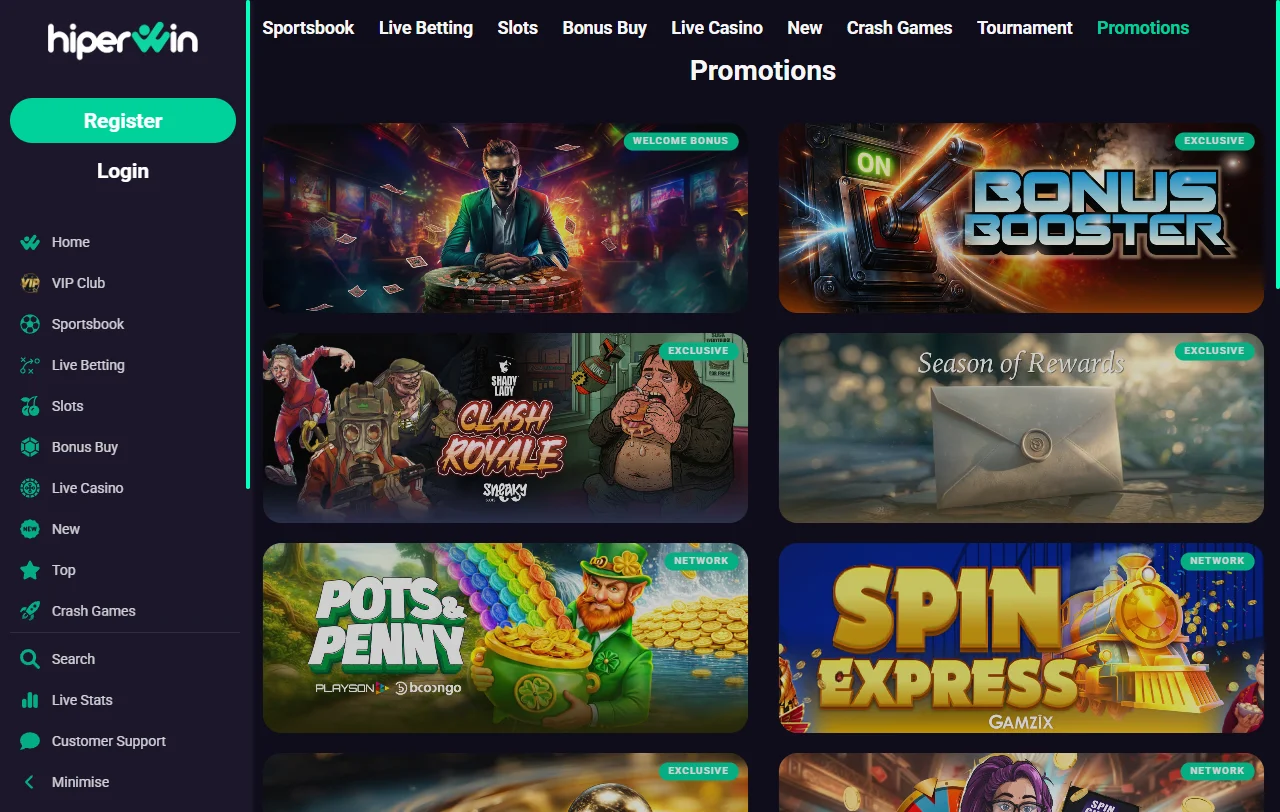 Slots proveedores y catálogo juegos HiperWin casino España