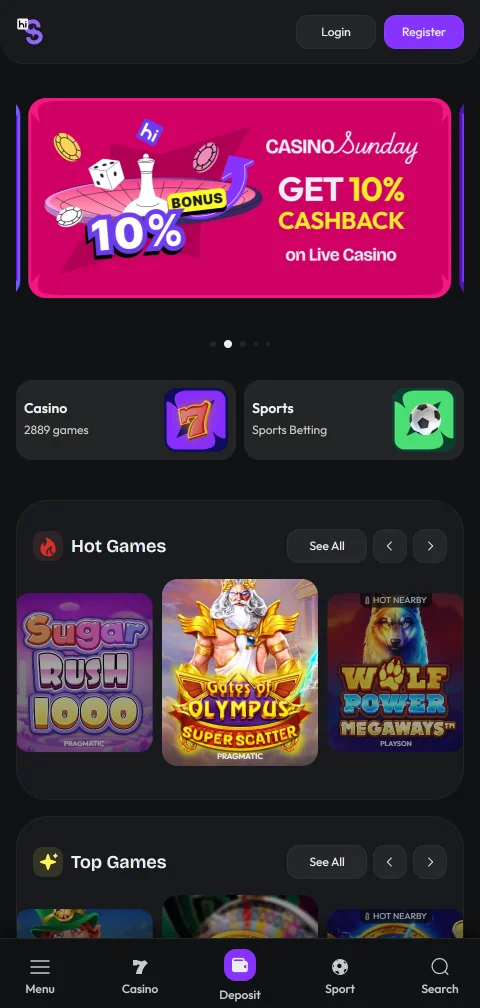 Experiencia móvil optimizada de Hispin Casino España sin aplicación nativa, compatible iOS y Android