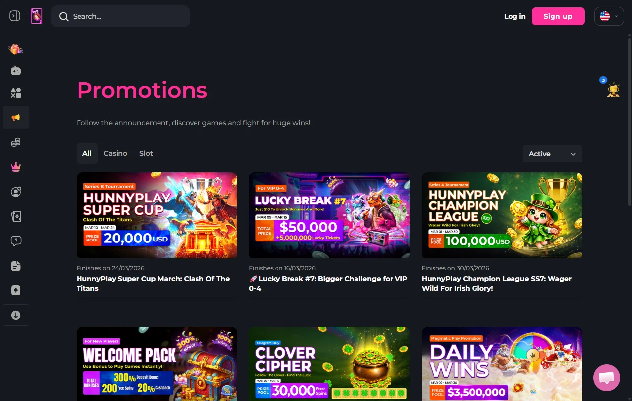 Bonos promociones bienvenida Hunnyplay Casino España detalles