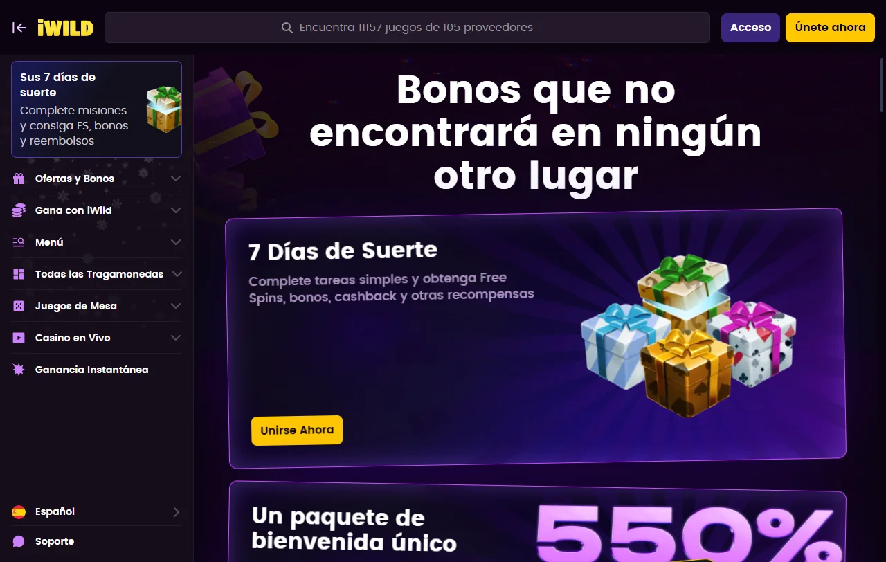 iWild Casino con slots, ruleta y catálogo aproximado de 3.000 juegos