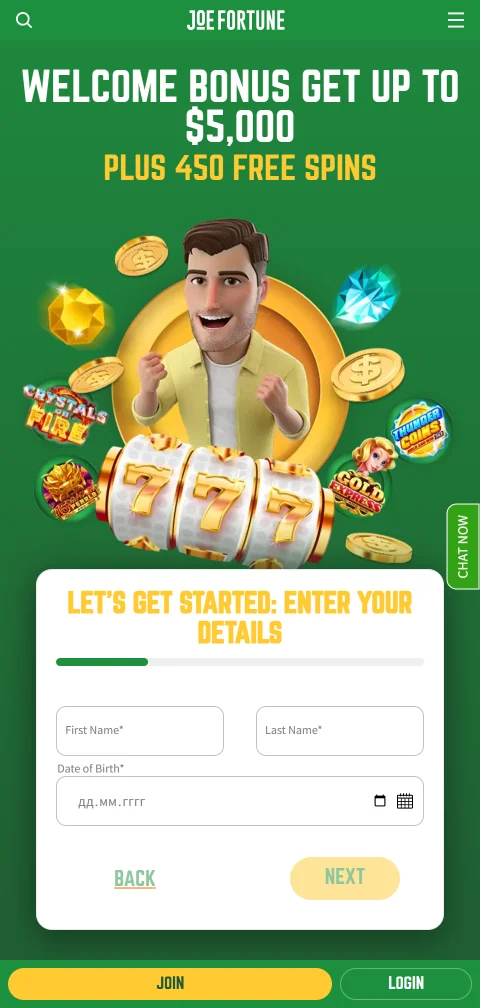 Joe Fortune Casino acceso móvil y compatibilidad desde smartphone