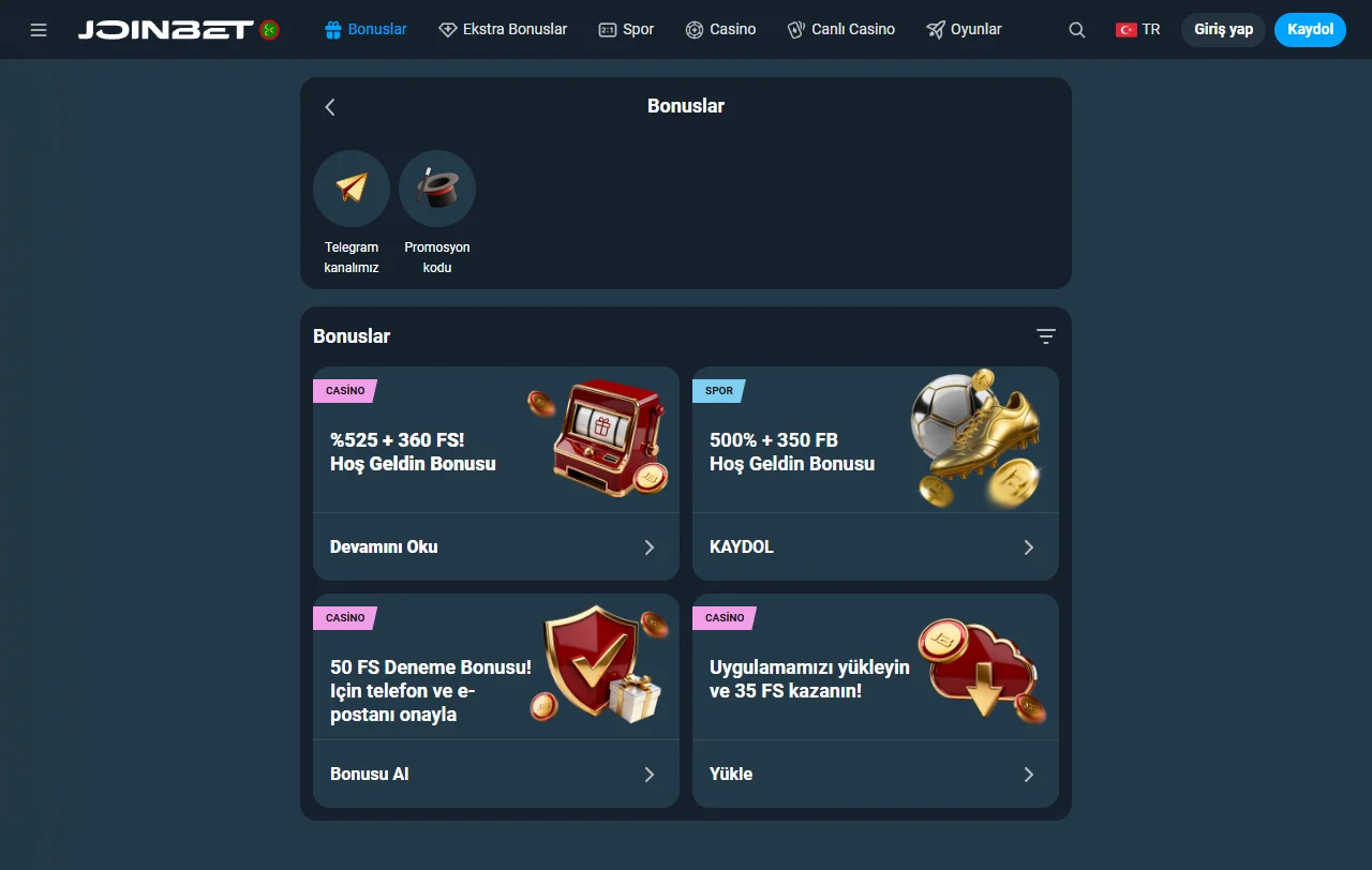 Joinbet Casino catálogo de juegos y proveedores principales