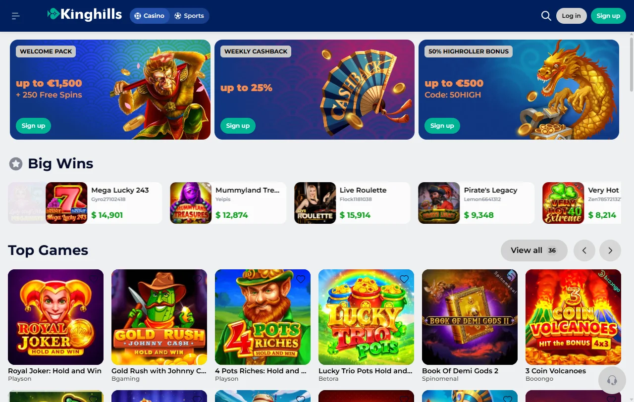 KingHills Casino análisis general para jugadores de España
