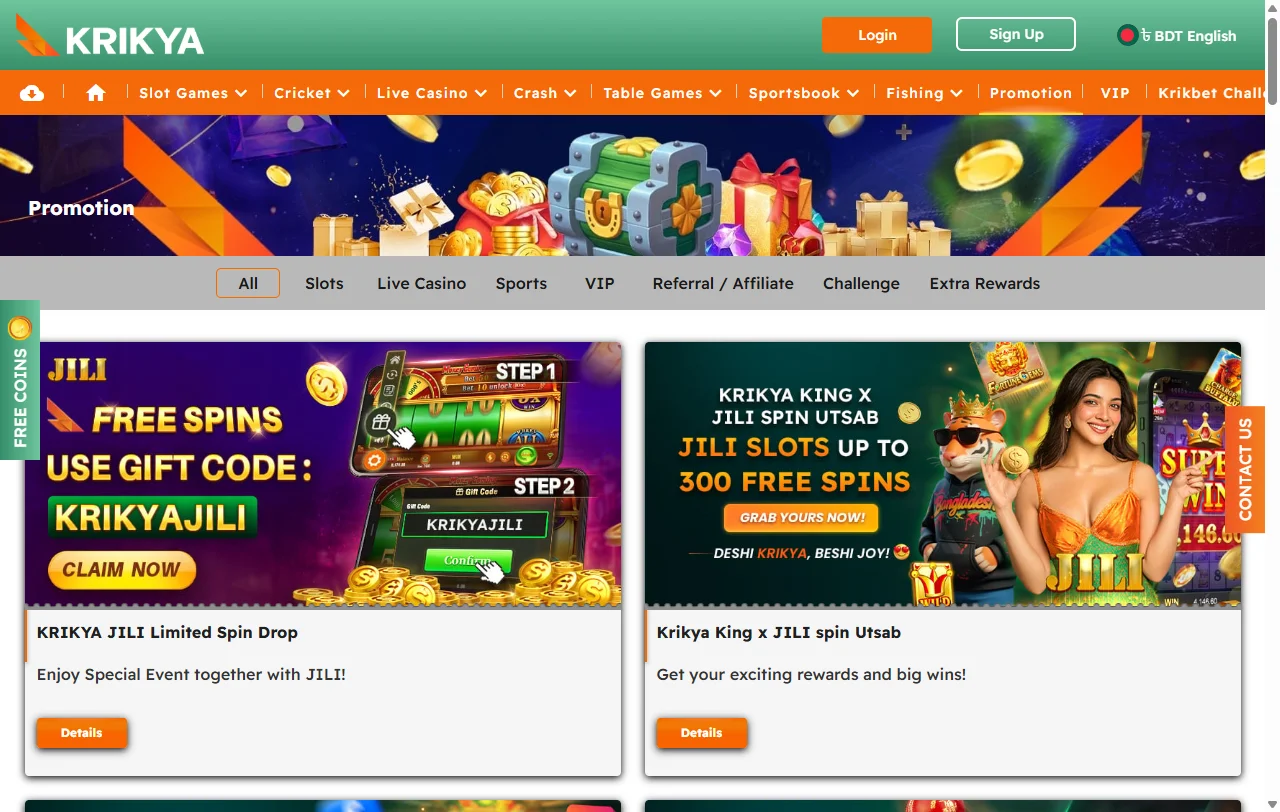 Bonos y promociones revisados en Krikya Casino
