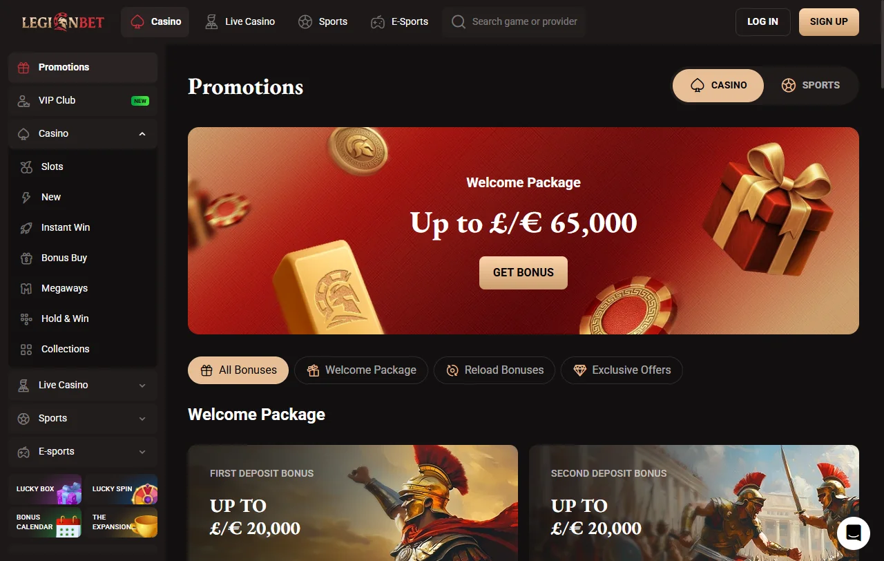 Legionbet Casino juegos, slots y catálogo de entretenimiento