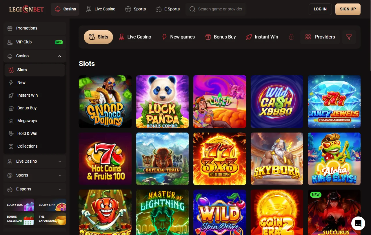 Legionbet Casino bonos, promociones y oferta de bienvenida