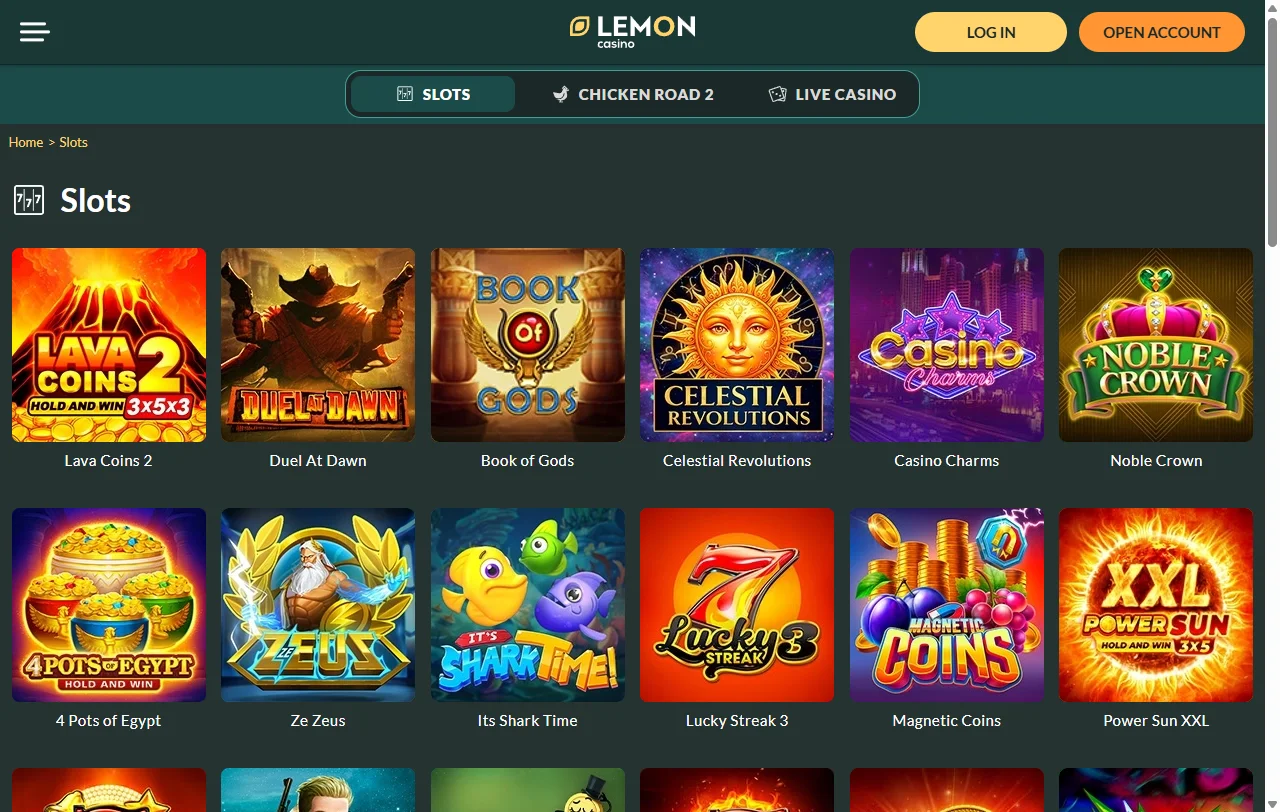 Lemon Casino catálogo de juegos y proveedores destacados