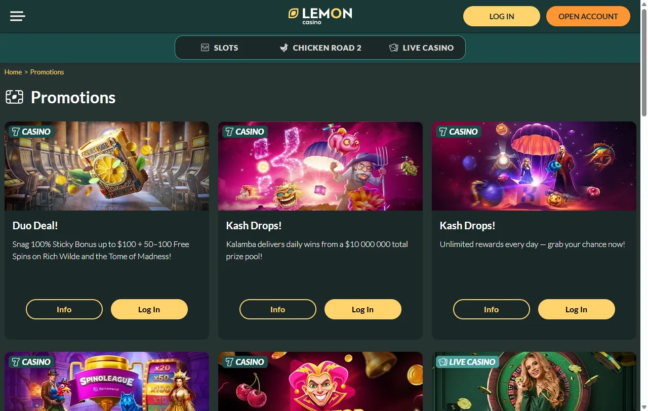 Lemon Casino bonos, promociones y condiciones de bienvenida