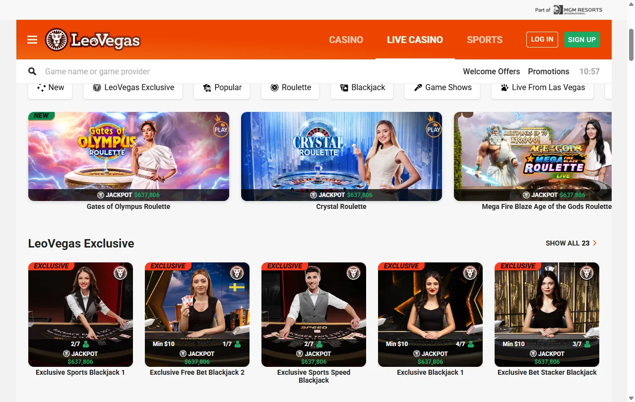 Bonos bienvenida promociones LeoVegas Casino España ofertas