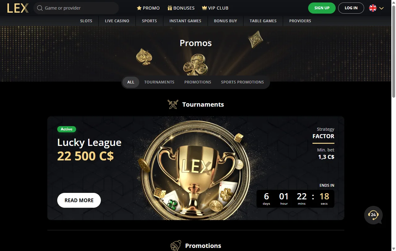 Lex Casino bonos, promociones y oferta de bienvenida