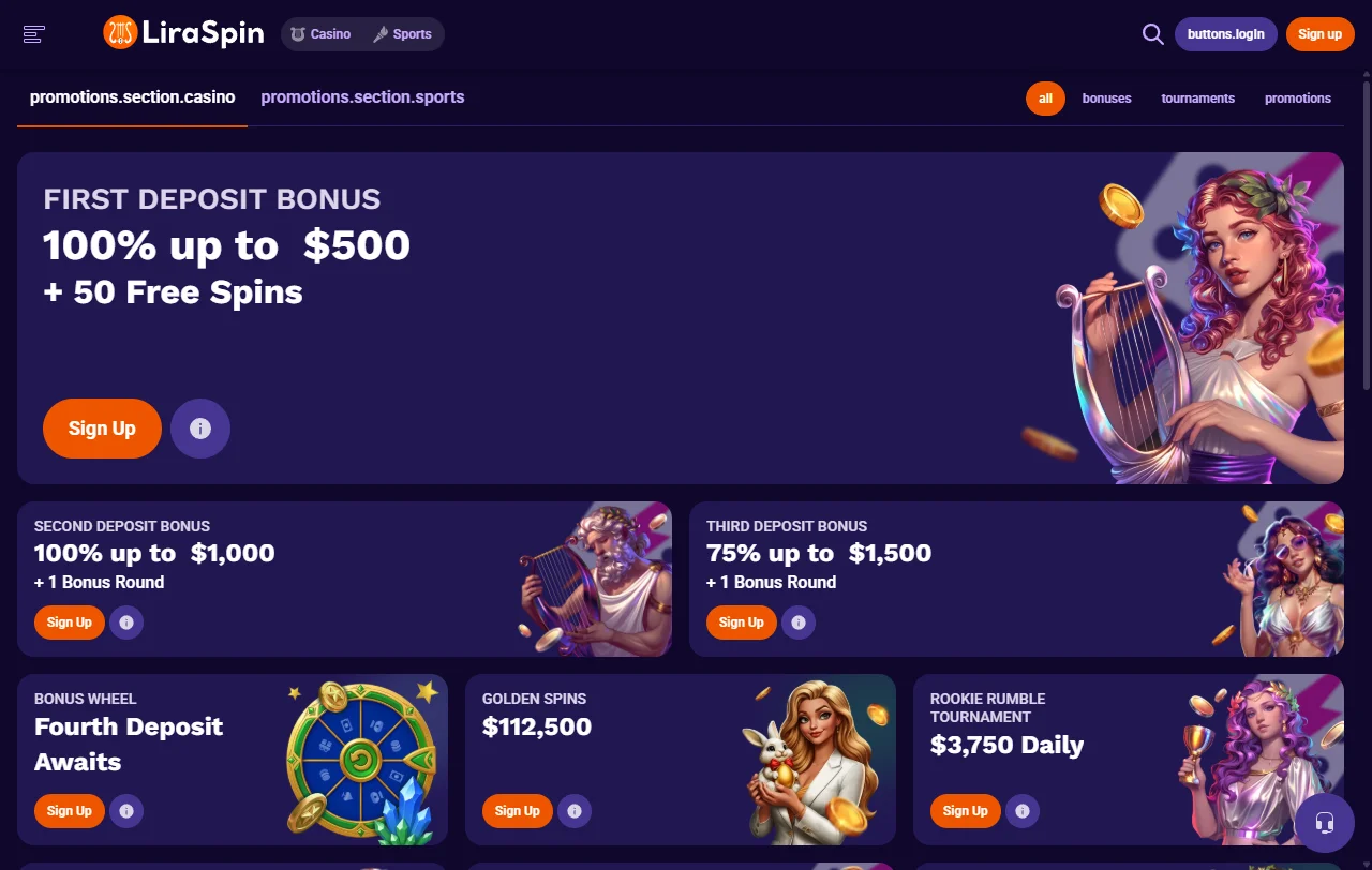 Liraspin Casino catálogo de juegos y proveedores destacados