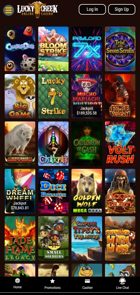 Depósitos retiros métodos pagos Lucky Creek Casino España