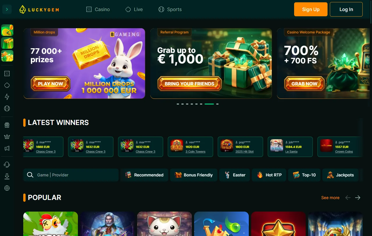 LuckyGem casino análisis general para jugadores de España