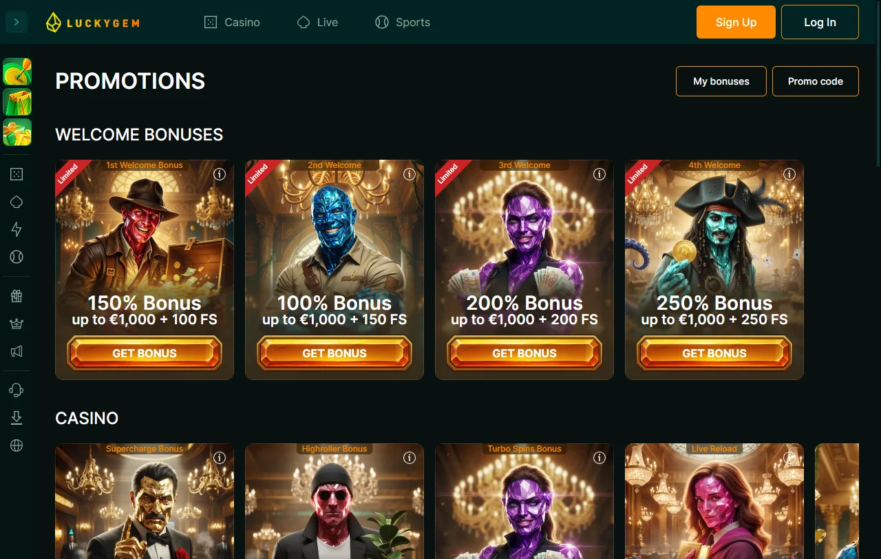 LuckyGem casino bonos y ofertas de bienvenida