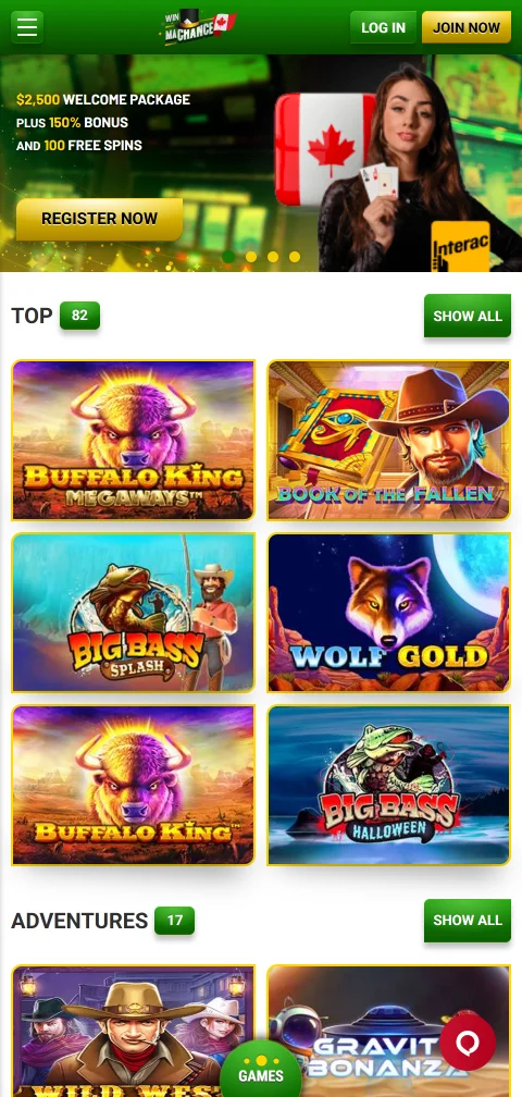 MaChance Casino en móvil con acceso responsive para jugar