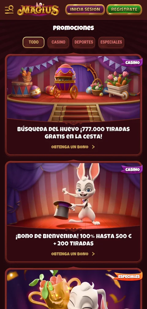 Depósitos y retiradas en Magius casino con métodos habituales