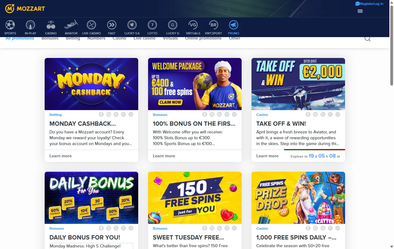 Mozzart Casino y sus promociones de bienvenida revisadas