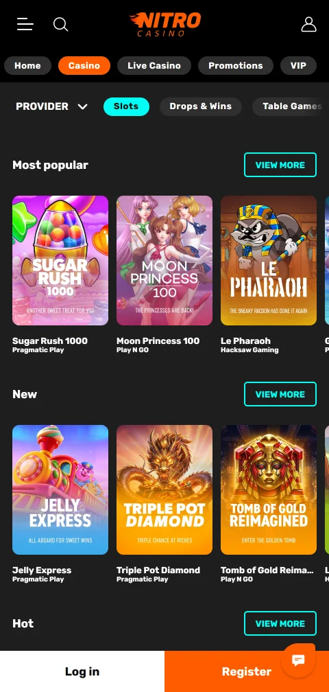 Nitro Casino pagos, depósitos y retiradas para usuarios españoles