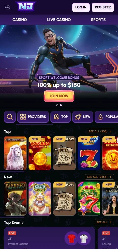 Novajackpot Casino en móvil con acceso desde navegador