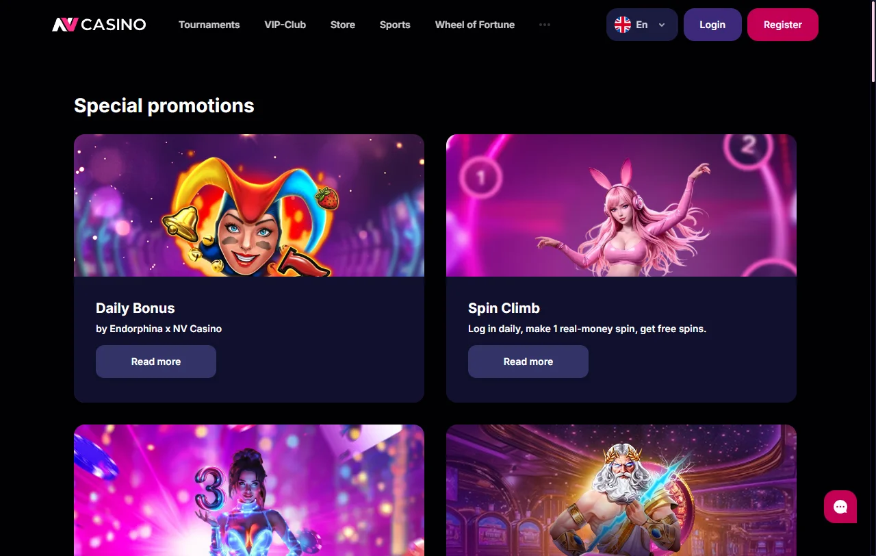 NV Casino bonos y promociones de bienvenida