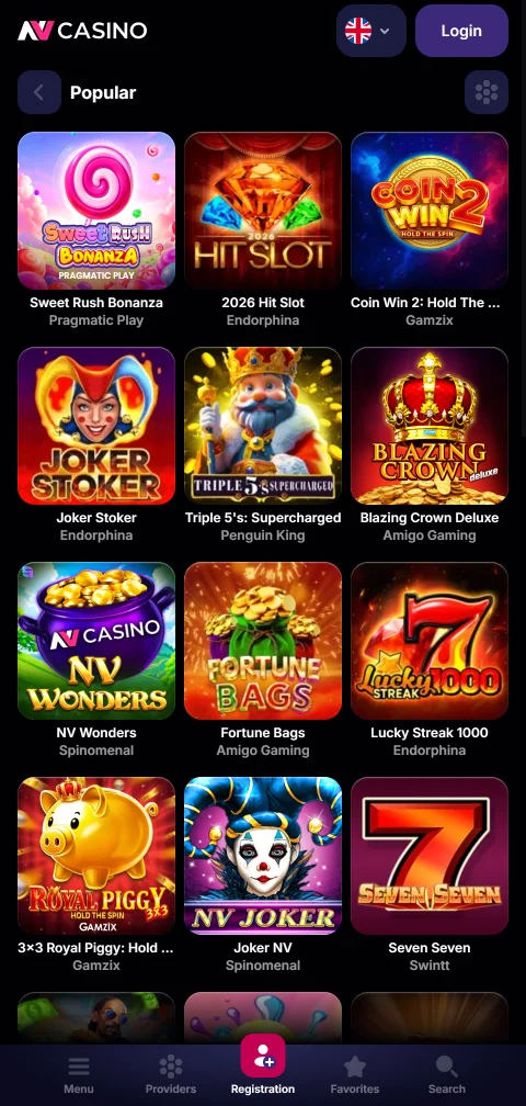 NV Casino depósitos retiros y métodos de pago