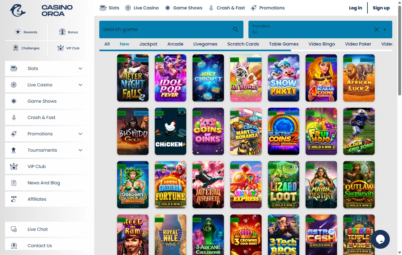 Slots mesas vivas proveedores destacados Casino Orca España