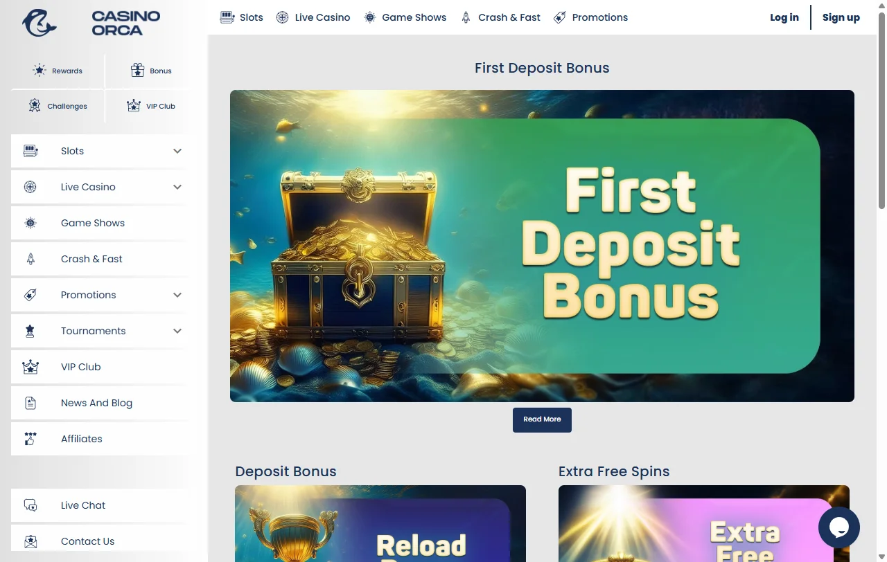 Bonos promociones paquete bienvenida Casino Orca España