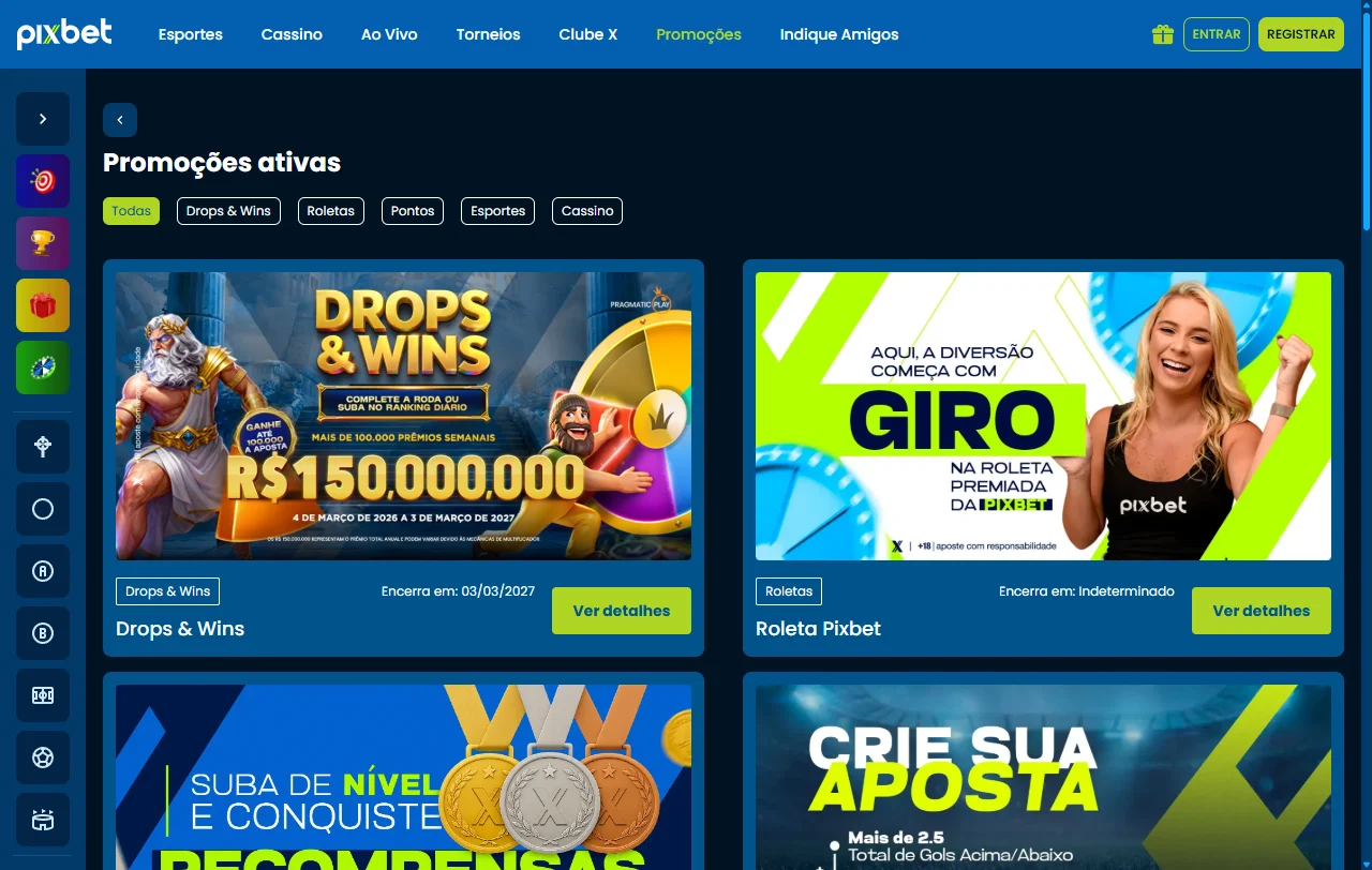 Bonos bienvenida promociones PixBet Casino España