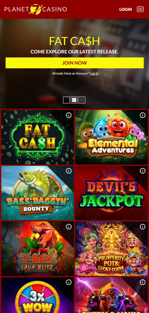 Planet 7 Casino acceso móvil desde navegador optimizado