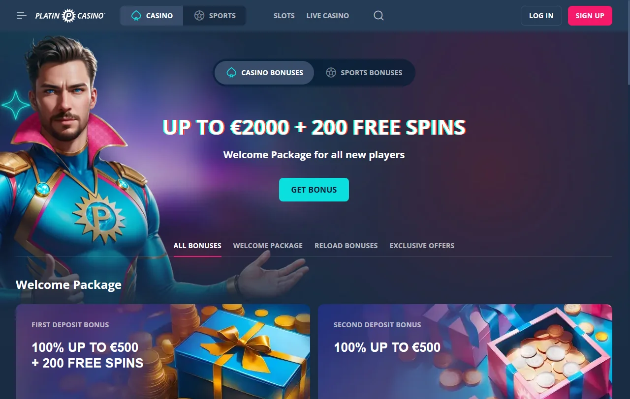 Promociones bono bienvenida Platin Casino España detalladas