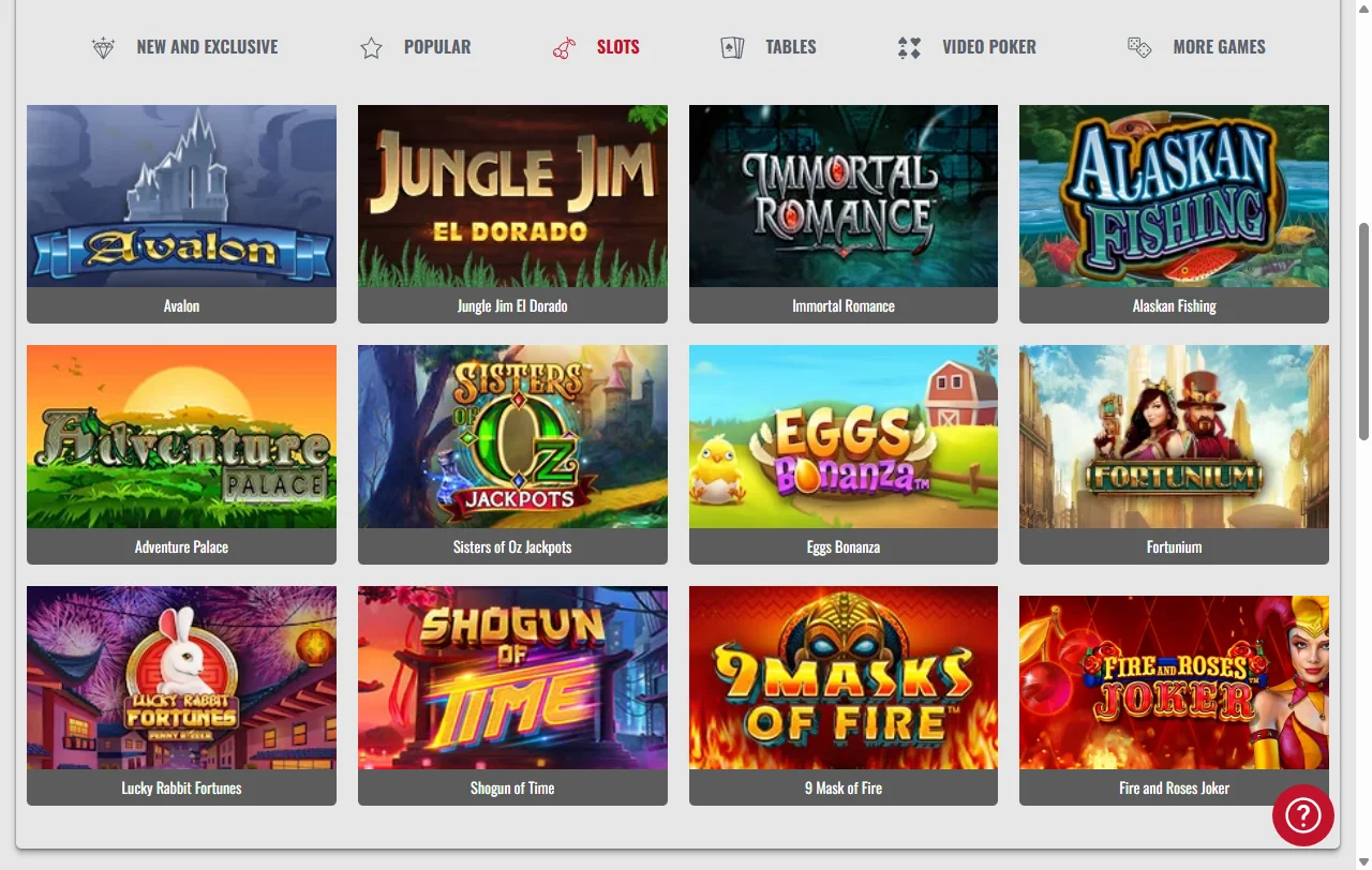 Platinum Play Casino catálogo de juegos y proveedores principales