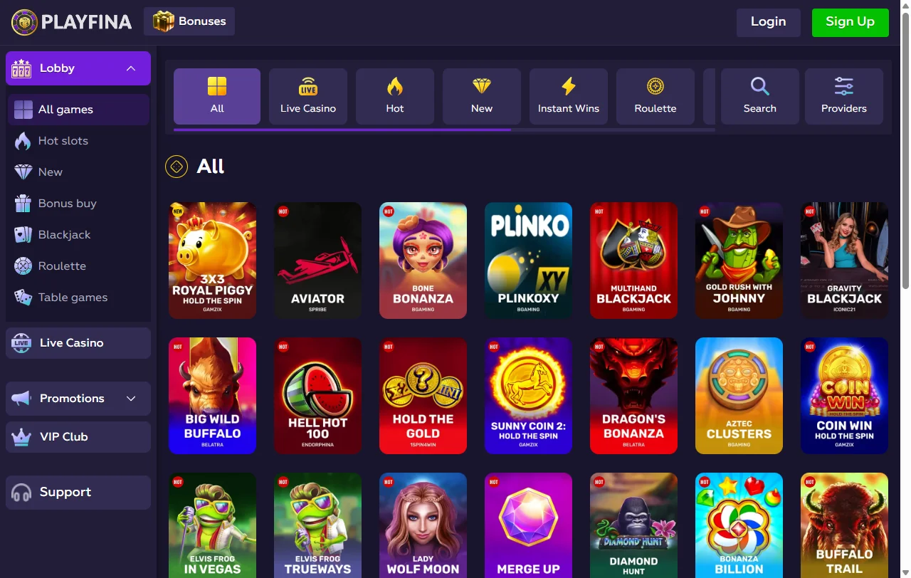 Bonos promociones bienvenida Playfina Casino España detallados