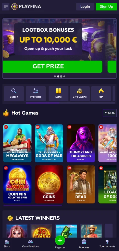 Acceso móvil optimizado Playfina Casino España smartphone