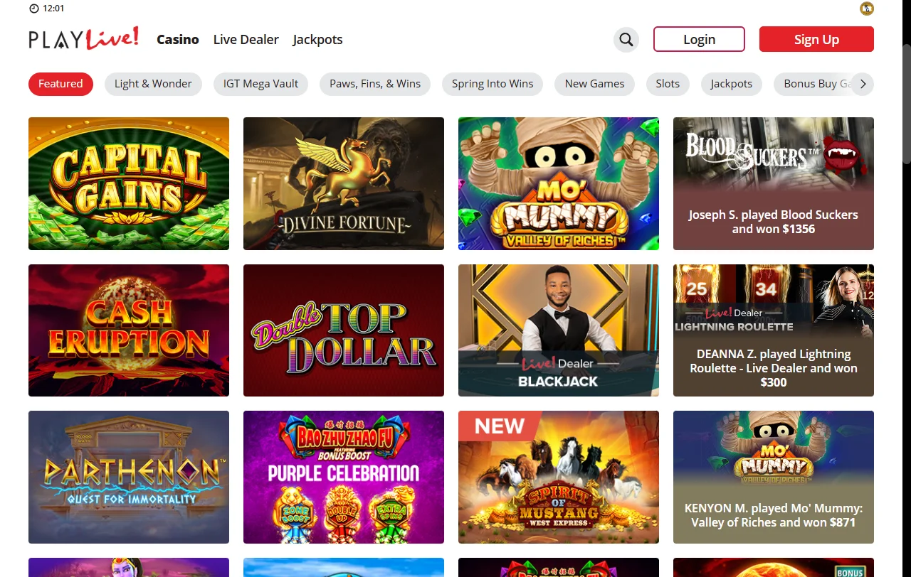 Bonos promociones bienvenida PlayLive Casino España detallados