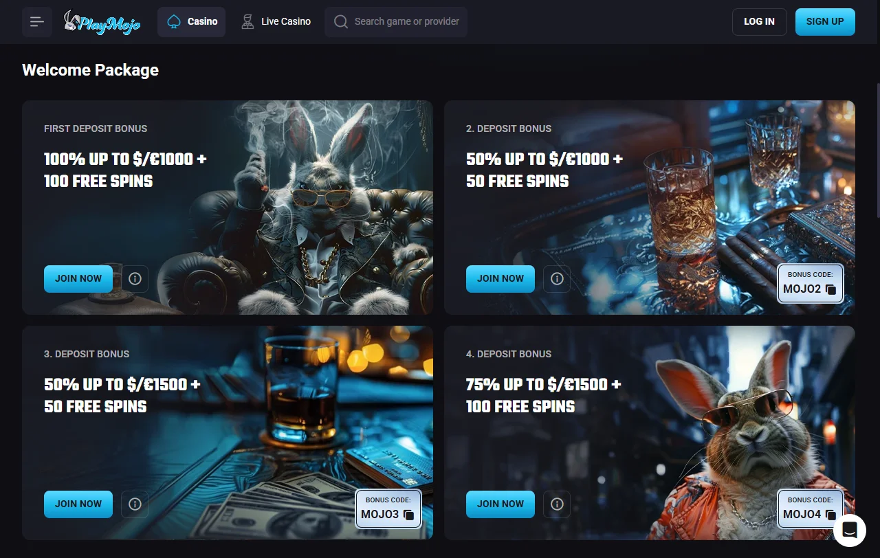 Promociones bonos bienvenida PlayMojo Casino España detallados