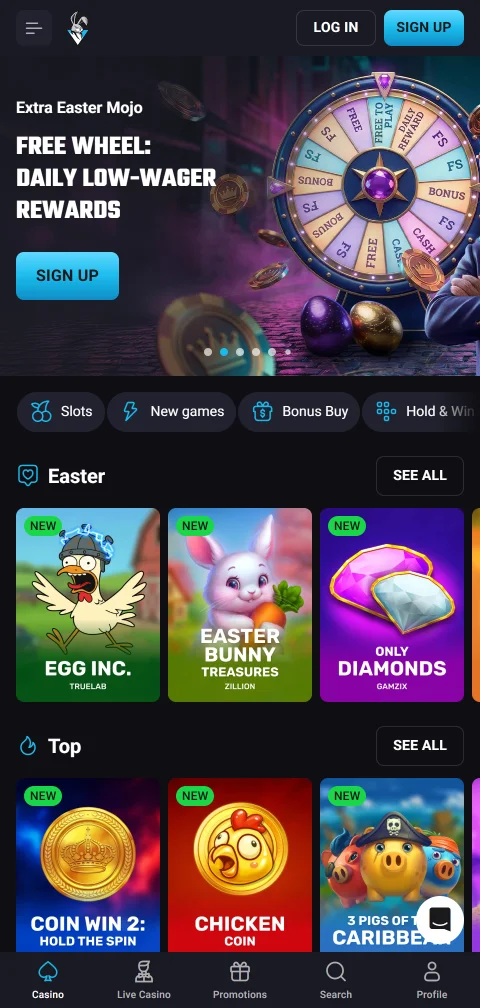 Acceso móvil responsive PlayMojo Casino España dispositivos
