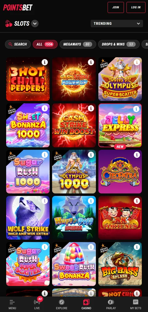PointsBet Casino experiencia móvil adaptada a España