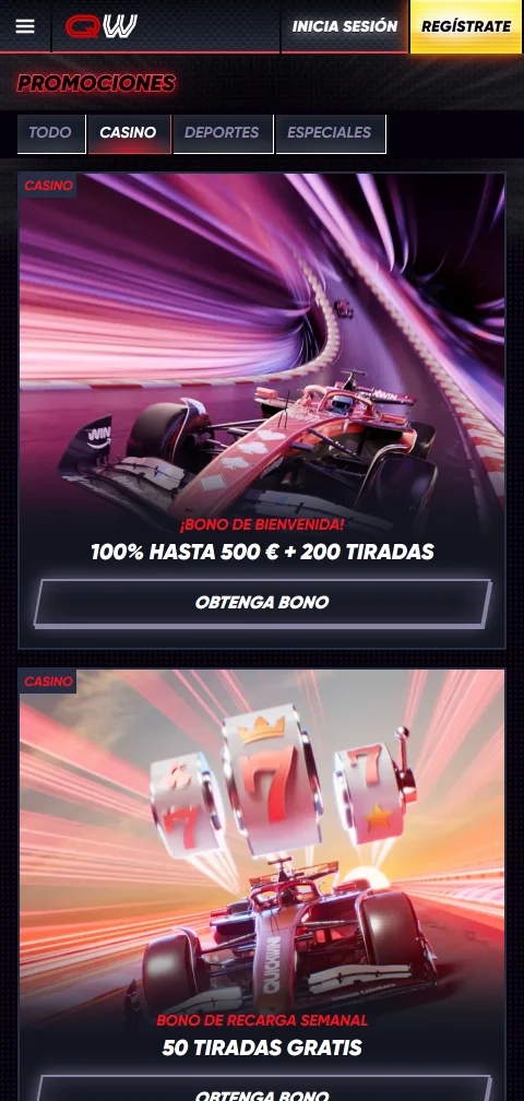 Métodos pagos depósitos QuickWin Casino España banca