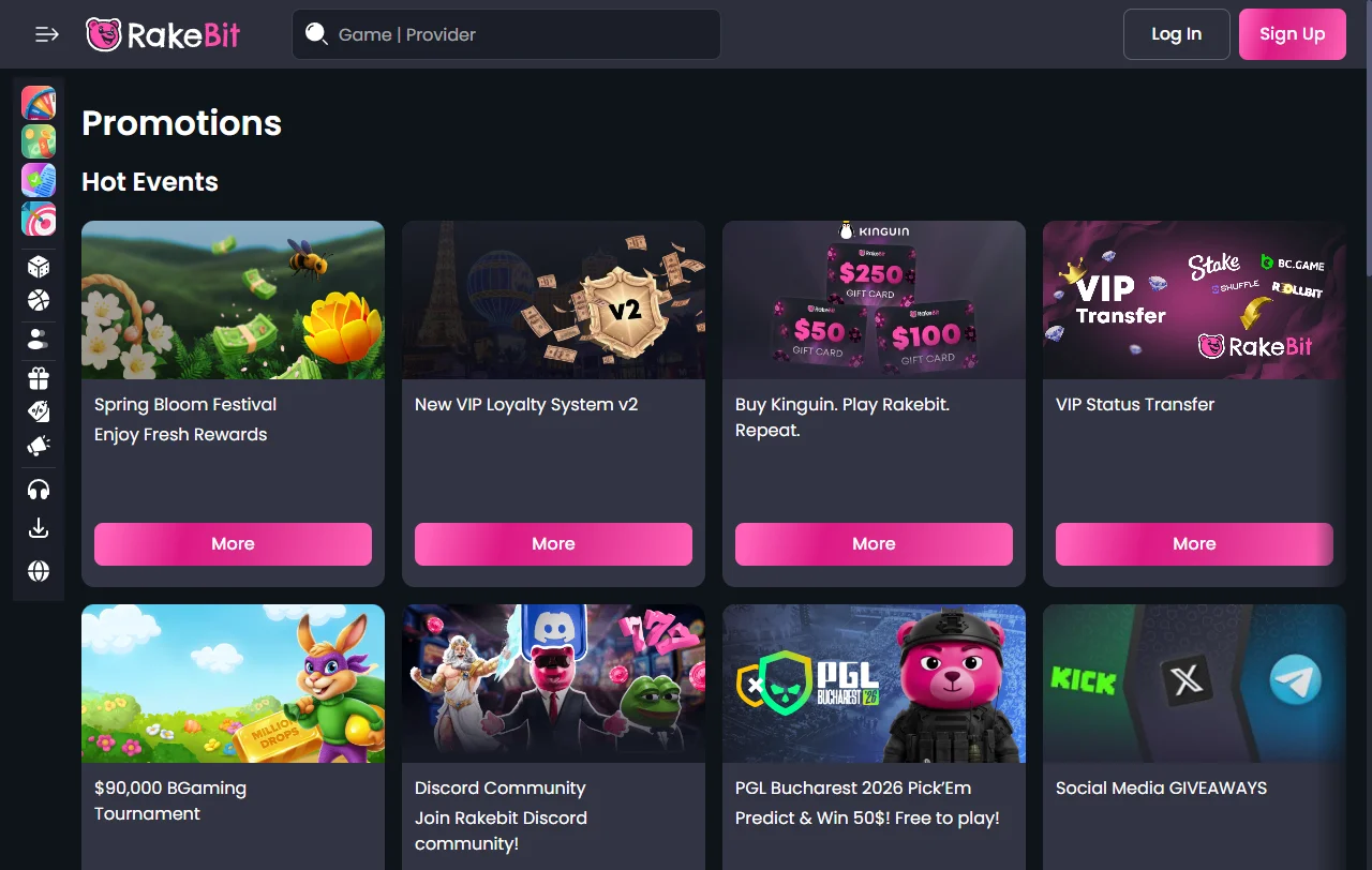 Selección juegos slots proveedores en RakeBit casino España