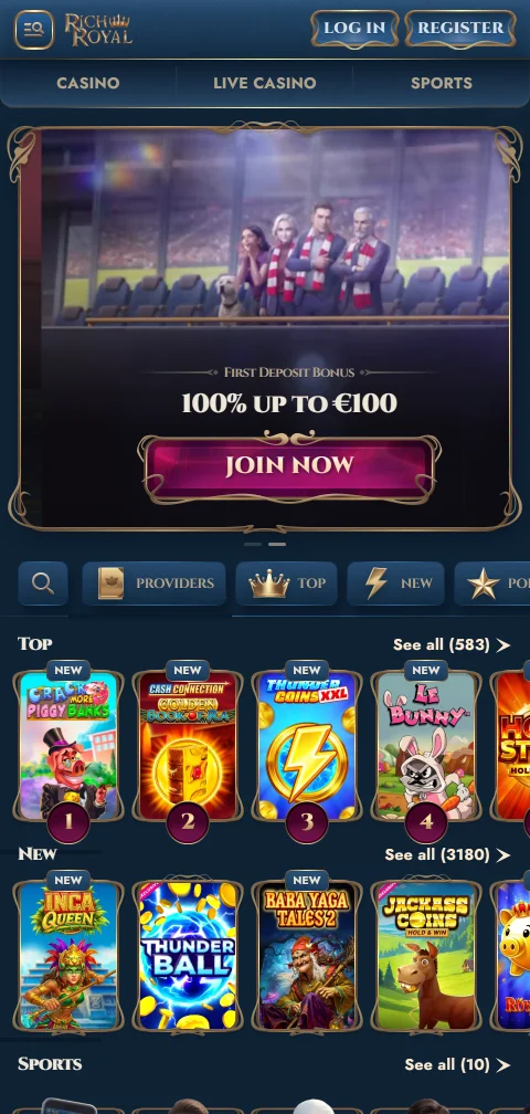 RichRoyal casino experiencia móvil y acceso desde navegador