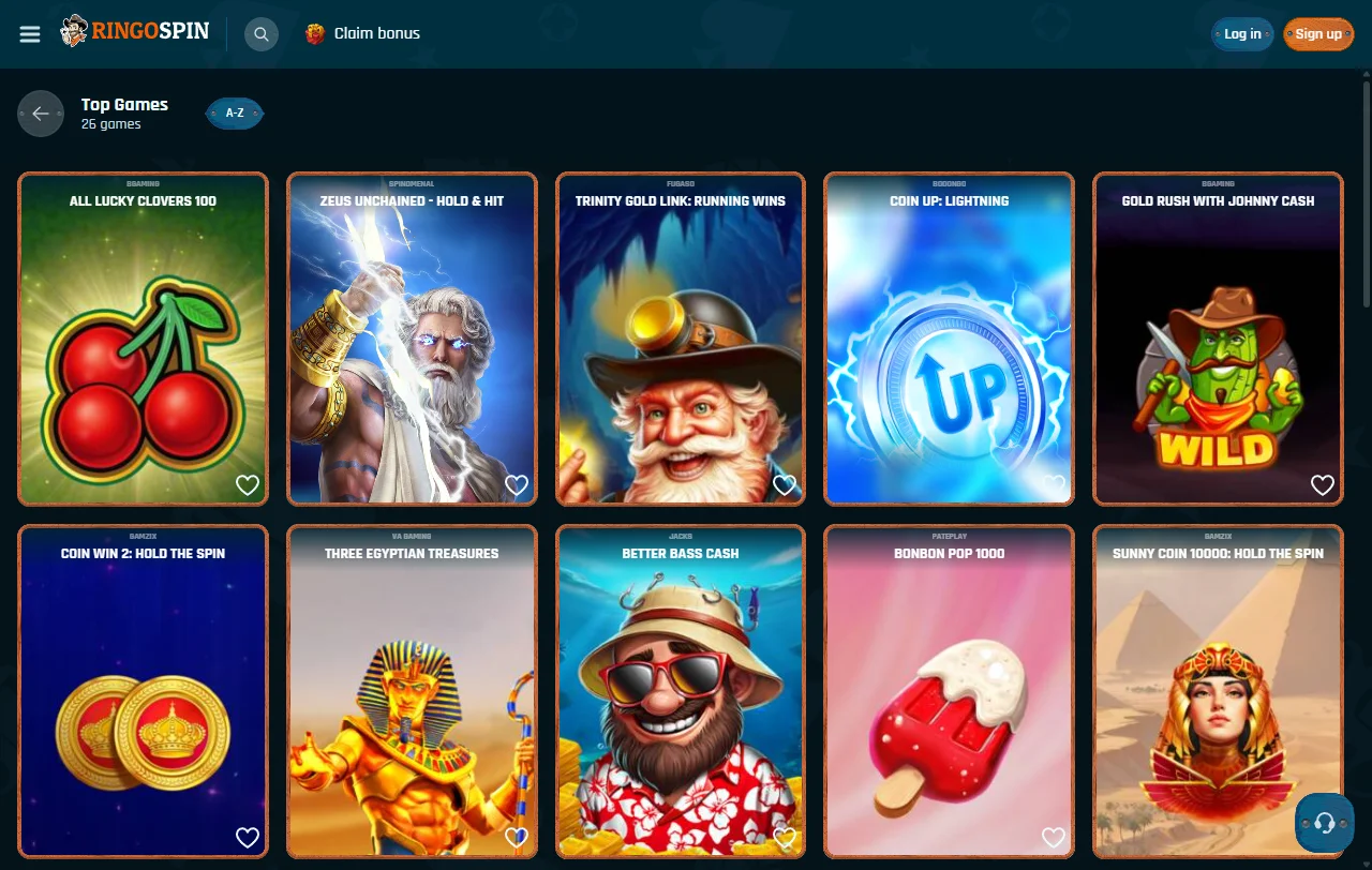 RingoSpin Casino bonos y ofertas de bienvenida