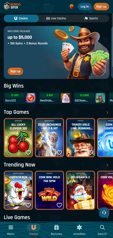 RingoSpin Casino acceso móvil para jugar desde smartphone