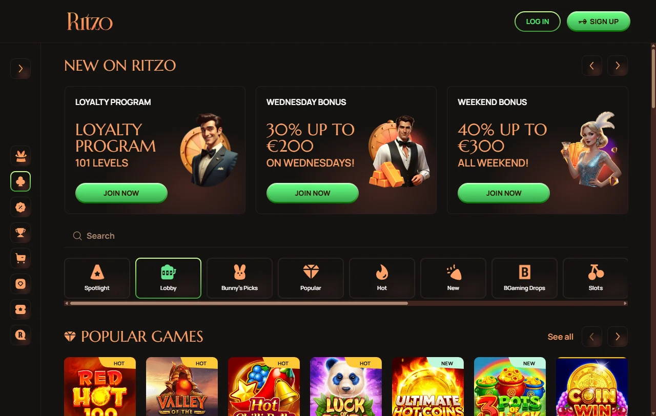 Ritzo Casino análisis completo con enfoque en juegos y pagos